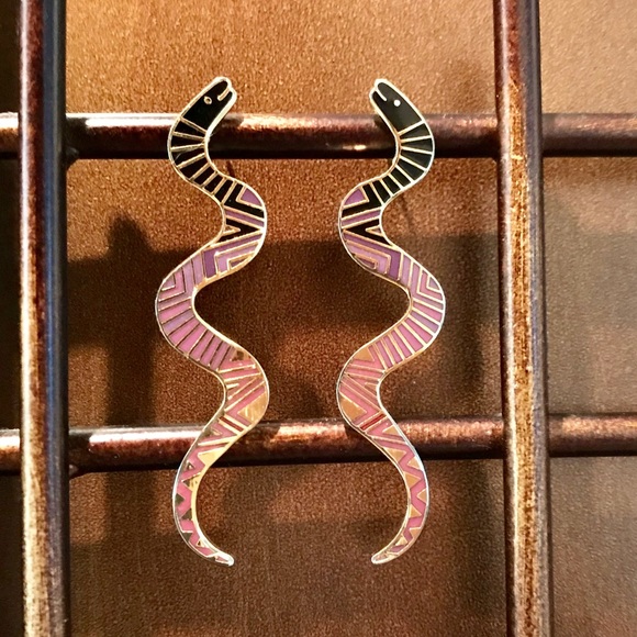 Laurel Burch Jewelry - Vintage Snake earrings by Laurel Burch